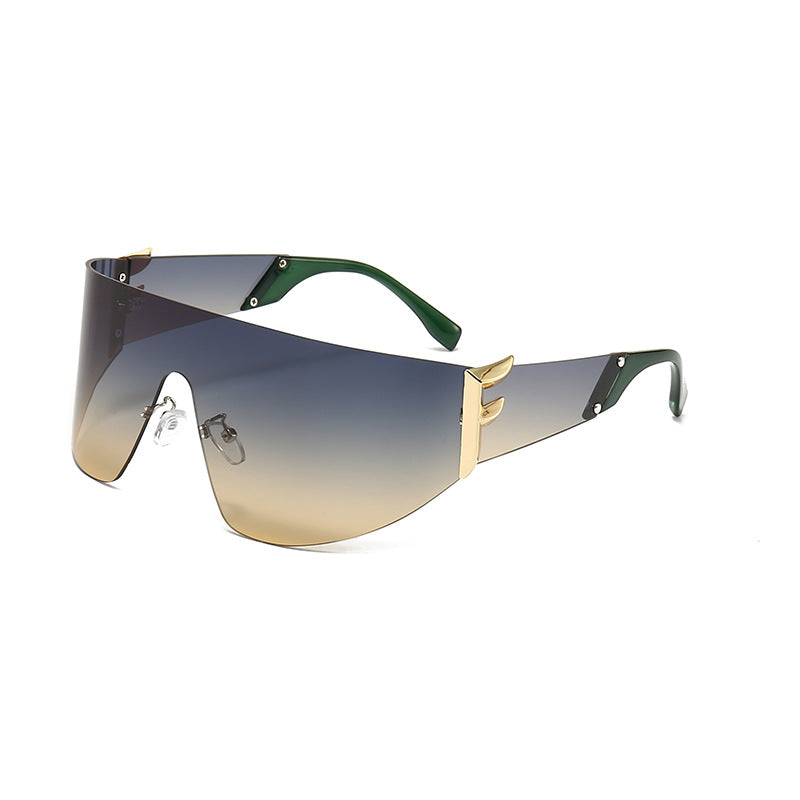 Wholesale PC Futuristic One-Piece Sunglasses for Men and Women